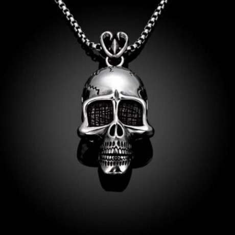 N025 TITANIUM FASHION CHAIN 316L STAINLESS STEEL VINTAGE PENDANT NECKLACE (SILVER GRAY)