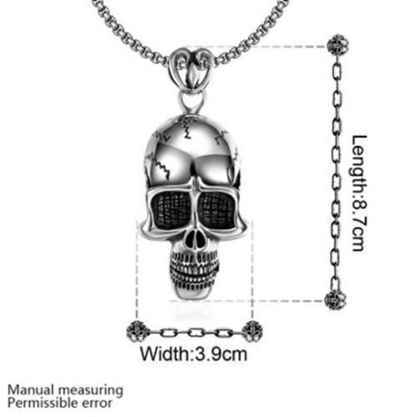 N025 TITANIUM FASHION CHAIN 316L STAINLESS STEEL VINTAGE PENDANT NECKLACE (SILVER GRAY)