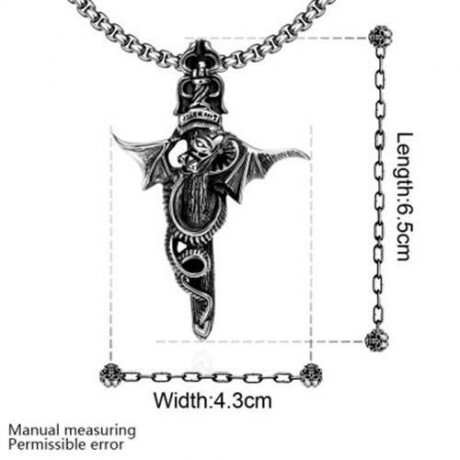 N034 TITANIUM FASHION CHAIN 316L STAINLESS STEEL VINTAGE PENDANT NECKLACE (SILVER GRAY)