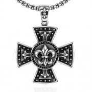N035 TITANIUM FASHION CHAIN 316L STAINLESS STEEL VINTAGE PENDANT NECKLACE (SILVER GRAY)