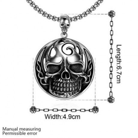 N024 TITANIUM FASHION CHAIN 316L STAINLESS STEEL VINTAGE PENDANT NECKLACE (SILVER GRAY)