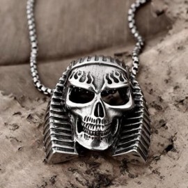 N022 TITANIUM FASHION CHAIN 316L STAINLESS STEEL VINTAGE PENDANT NECKLACE (SILVER GRAY)