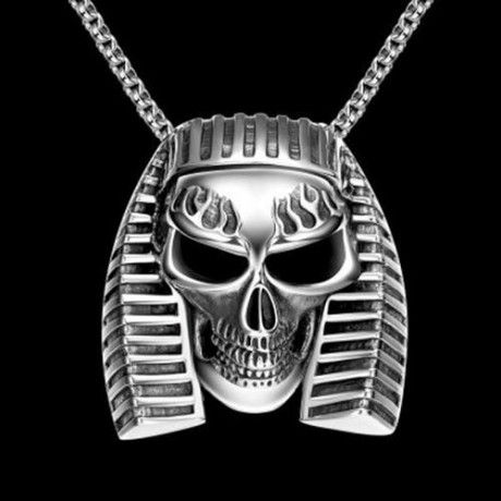 N022 TITANIUM FASHION CHAIN 316L STAINLESS STEEL VINTAGE PENDANT NECKLACE (SILVER GRAY)