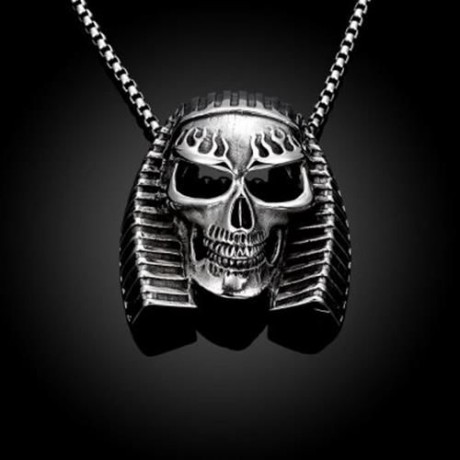 N022 TITANIUM FASHION CHAIN 316L STAINLESS STEEL VINTAGE PENDANT NECKLACE (SILVER GRAY)