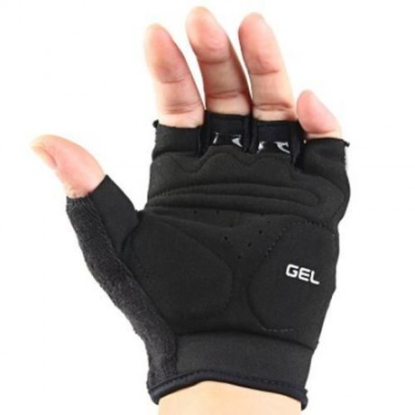 2PCS SAHOO ANTI-SLIP SHOCK-ABSORBING HYDROFUGE HALF FINGER BICYCLE GLOVES WITH GEL PAD (RE