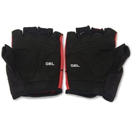 2PCS SAHOO ANTI-SLIP SHOCK-ABSORBING HYDROFUGE HALF FINGER BICYCLE GLOVES WITH GEL PAD (RE