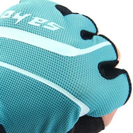 2PCS SAHOO ANTI-SLIP SHOCK-ABSORBING HYDROFUGE HALF FINGER BICYCLE GLOVES WITH GEL PAD (BL