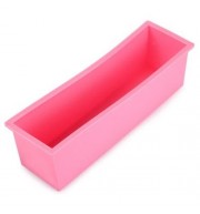 1.2L SILICONE RECTANGLE CAKE MOULD FOR HOMEMADE CRAFT SOAP CAKE DIY BREAD LOAF TOAST (PINK