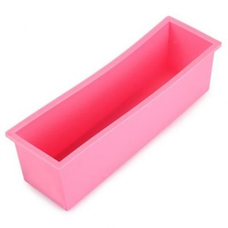1.2L SILICONE RECTANGLE CAKE MOULD FOR HOMEMADE CRAFT SOAP CAKE DIY BREAD LOAF TOAST (PINK