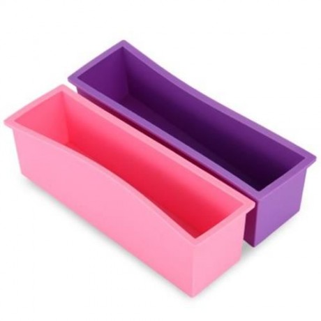1.2L SILICONE RECTANGLE CAKE MOULD FOR HOMEMADE CRAFT SOAP CAKE DIY BREAD LOAF TOAST (PINK