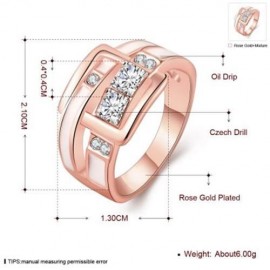 R774-B NICKLE FREE ANTIALLERGIC NEW FASHION JEWELRY 18K GOLD PLATED RING (ROSE GOLD)