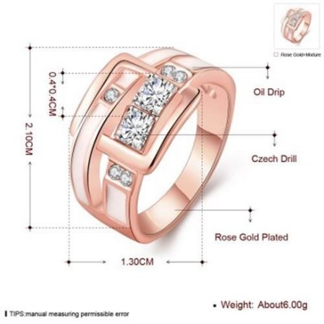 R774-B NICKLE FREE ANTIALLERGIC NEW FASHION JEWELRY 18K GOLD PLATED RING (ROSE GOLD)