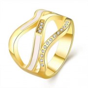 R760-A NICKLE FREE ANTIALLERGIC NEW FASHION JEWELRY 18K GOLD PLATED RING (GOLDEN)