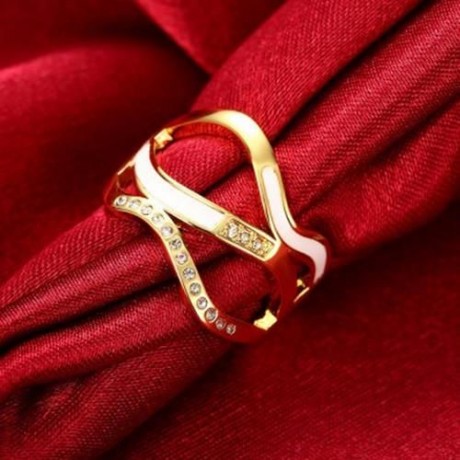 R760-A NICKLE FREE ANTIALLERGIC NEW FASHION JEWELRY 18K GOLD PLATED RING (GOLDEN)