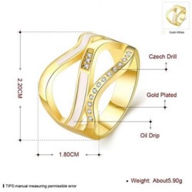 R760-A NICKLE FREE ANTIALLERGIC NEW FASHION JEWELRY 18K GOLD PLATED RING (GOLDEN)