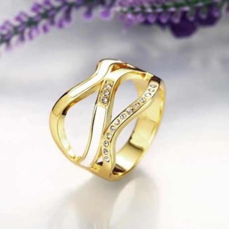 R760-A NICKLE FREE ANTIALLERGIC NEW FASHION JEWELRY 18K GOLD PLATED RING (GOLDEN)