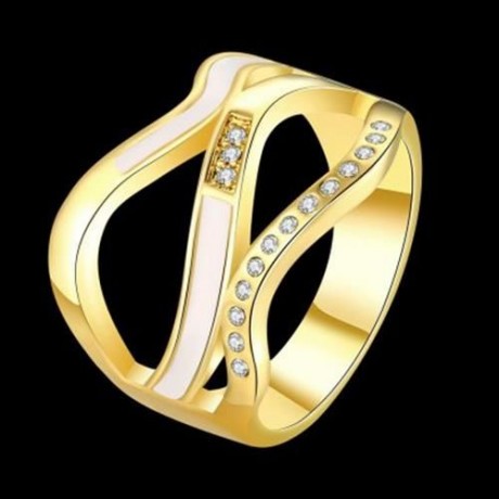 R760-A NICKLE FREE ANTIALLERGIC NEW FASHION JEWELRY 18K GOLD PLATED RING (GOLDEN)