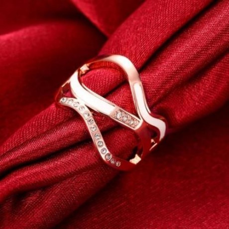 R760-B NICKLE FREE ANTIALLERGIC NEW FASHION JEWELRY 18K GOLD PLATED RING (ROSE GOLD)