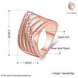 R746-B NICKLE FREE ANTIALLERGIC NEW FASHION JEWELRY 18K GOLD PLATED RING (ROSE GOLD)