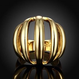 R745-A NICKLE FREE ANTIALLERGIC NEW FASHION JEWELRY 18K GOLD PLATED RING (GOLDEN)