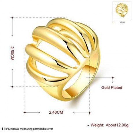 R745-A NICKLE FREE ANTIALLERGIC NEW FASHION JEWELRY 18K GOLD PLATED RING (GOLDEN)