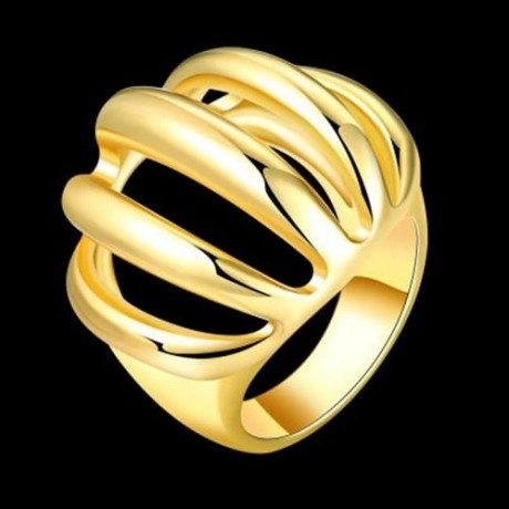 R745-A NICKLE FREE ANTIALLERGIC NEW FASHION JEWELRY 18K GOLD PLATED RING (GOLDEN)