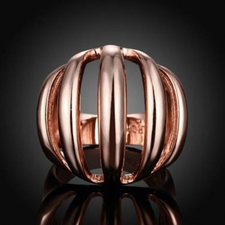 R745-B NICKLE FREE ANTIALLERGIC NEW FASHION JEWELRY 18K GOLD PLATED RING (ROSE GOLD)