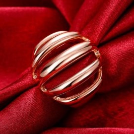 R745-B NICKLE FREE ANTIALLERGIC NEW FASHION JEWELRY 18K GOLD PLATED RING (ROSE GOLD)