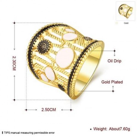 R756-A NICKLE FREE ANTIALLERGIC NEW FASHION JEWELRY 18K GOLD PLATED RING (GOLDEN)