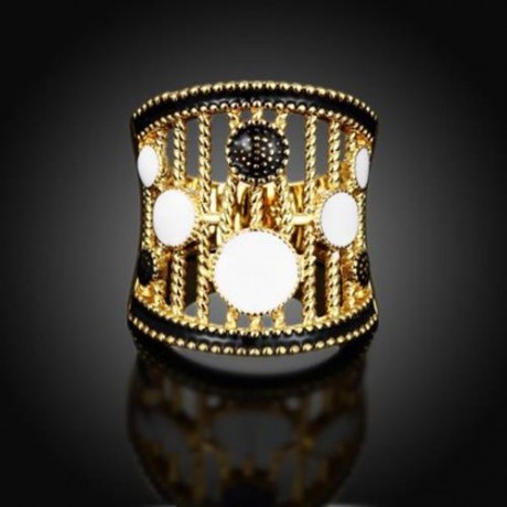 R756-A NICKLE FREE ANTIALLERGIC NEW FASHION JEWELRY 18K GOLD PLATED RING (GOLDEN)