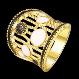 R756-A NICKLE FREE ANTIALLERGIC NEW FASHION JEWELRY 18K GOLD PLATED RING (GOLDEN)
