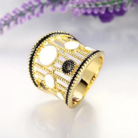 R756-A NICKLE FREE ANTIALLERGIC NEW FASHION JEWELRY 18K GOLD PLATED RING (GOLDEN)