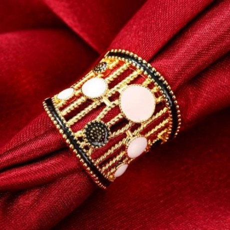 R756-A NICKLE FREE ANTIALLERGIC NEW FASHION JEWELRY 18K GOLD PLATED RING (GOLDEN)