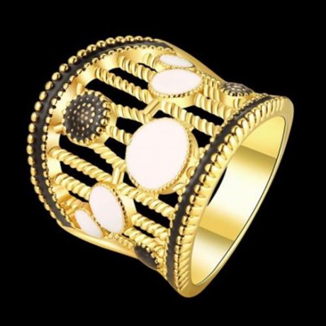 R756-A NICKLE FREE ANTIALLERGIC NEW FASHION JEWELRY 18K GOLD PLATED RING (GOLDEN)
