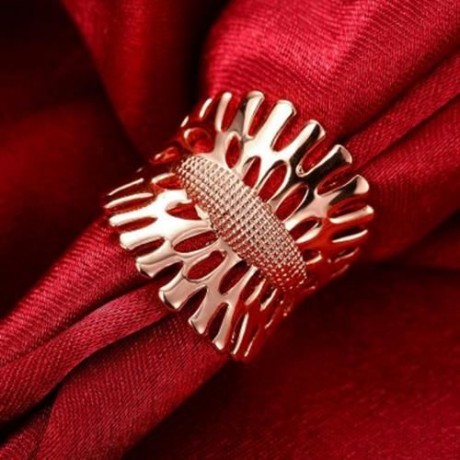 R789-B NICKLE FREE ANTIALLERGIC NEW FASHION JEWELRY 18K GOLD PLATED RING (ROSE GOLD)
