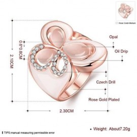 R772-B NICKLE FREE ANTIALLERGIC NEW FASHION JEWELRY 18K GOLD PLATED RING (ROSE GOLD)