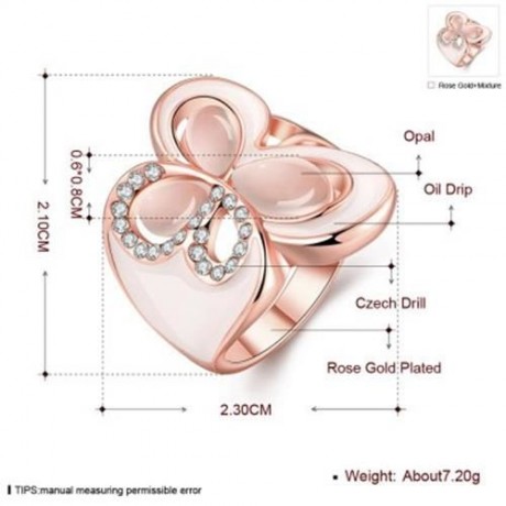 R772-B NICKLE FREE ANTIALLERGIC NEW FASHION JEWELRY 18K GOLD PLATED RING (ROSE GOLD)