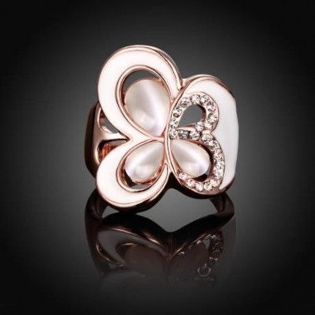 R772-B NICKLE FREE ANTIALLERGIC NEW FASHION JEWELRY 18K GOLD PLATED RING (ROSE GOLD)