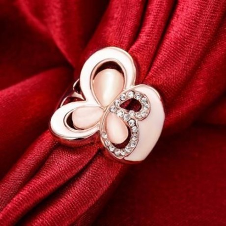R772-B NICKLE FREE ANTIALLERGIC NEW FASHION JEWELRY 18K GOLD PLATED RING (ROSE GOLD)