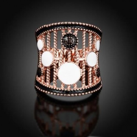 R756-B NICKLE FREE ANTIALLERGIC NEW FASHION JEWELRY ROSE GOLD PLATED RING (ROSE GOLD)