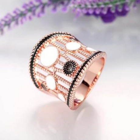 R756-B NICKLE FREE ANTIALLERGIC NEW FASHION JEWELRY ROSE GOLD PLATED RING (ROSE GOLD)