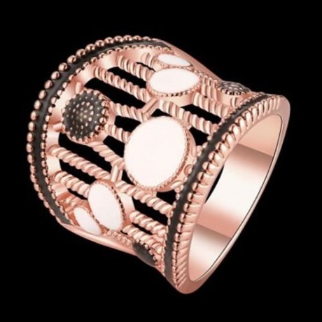 R756-B NICKLE FREE ANTIALLERGIC NEW FASHION JEWELRY ROSE GOLD PLATED RING (ROSE GOLD)