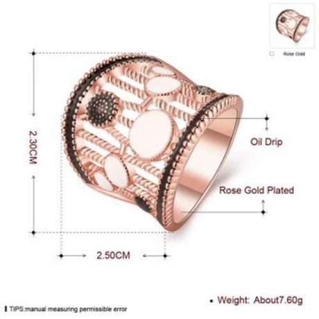 R756-B NICKLE FREE ANTIALLERGIC NEW FASHION JEWELRY ROSE GOLD PLATED RING (ROSE GOLD)