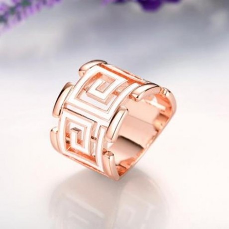 R755-B NICKLE FREE ANTIALLERGIC NEW FASHION JEWELRY 18K GOLD PLATED RING (ROSE GOLD)