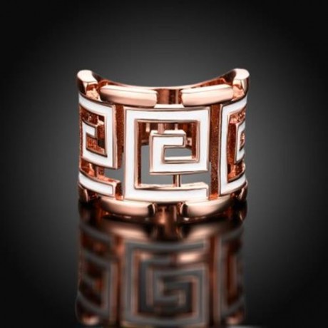 R755-B NICKLE FREE ANTIALLERGIC NEW FASHION JEWELRY 18K GOLD PLATED RING (ROSE GOLD)