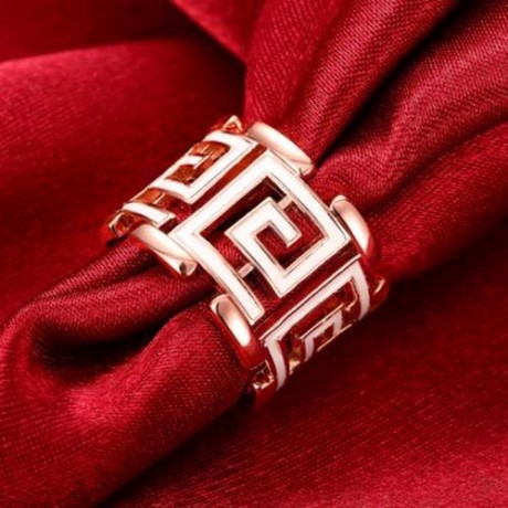 R755-B NICKLE FREE ANTIALLERGIC NEW FASHION JEWELRY 18K GOLD PLATED RING (ROSE GOLD)