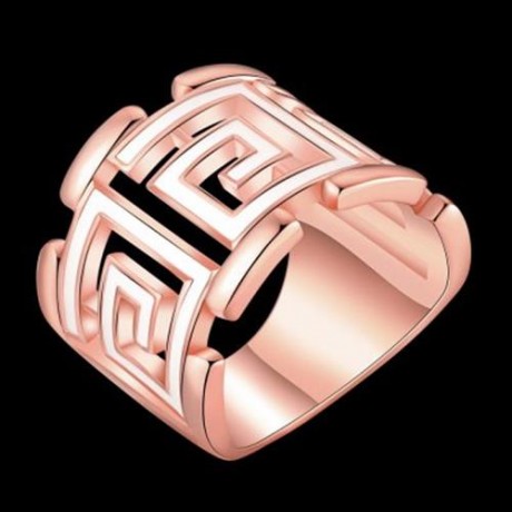 R755-B NICKLE FREE ANTIALLERGIC NEW FASHION JEWELRY 18K GOLD PLATED RING (ROSE GOLD)
