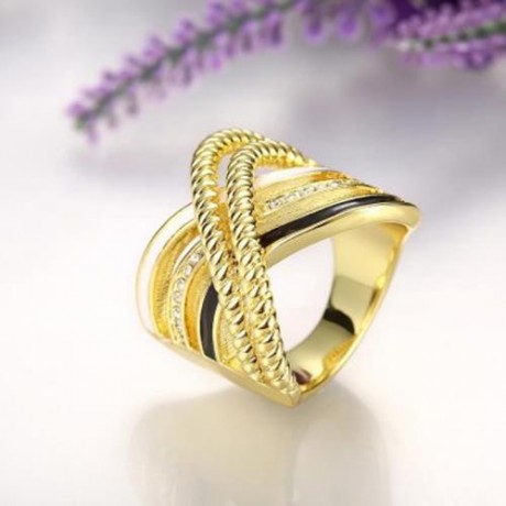 R754-A NICKLE FREE ANTIALLERGIC NEW FASHION JEWELRY 18K GOLD PLATED RING (GOLDEN)