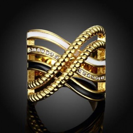 R754-A NICKLE FREE ANTIALLERGIC NEW FASHION JEWELRY 18K GOLD PLATED RING (GOLDEN)