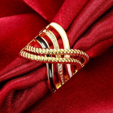 R754-A NICKLE FREE ANTIALLERGIC NEW FASHION JEWELRY 18K GOLD PLATED RING (GOLDEN)
